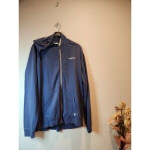 Marine Layer Facebook Hoodie Blue Zip‎ Up Sweatshirt Men's XL Rare Tech Promo